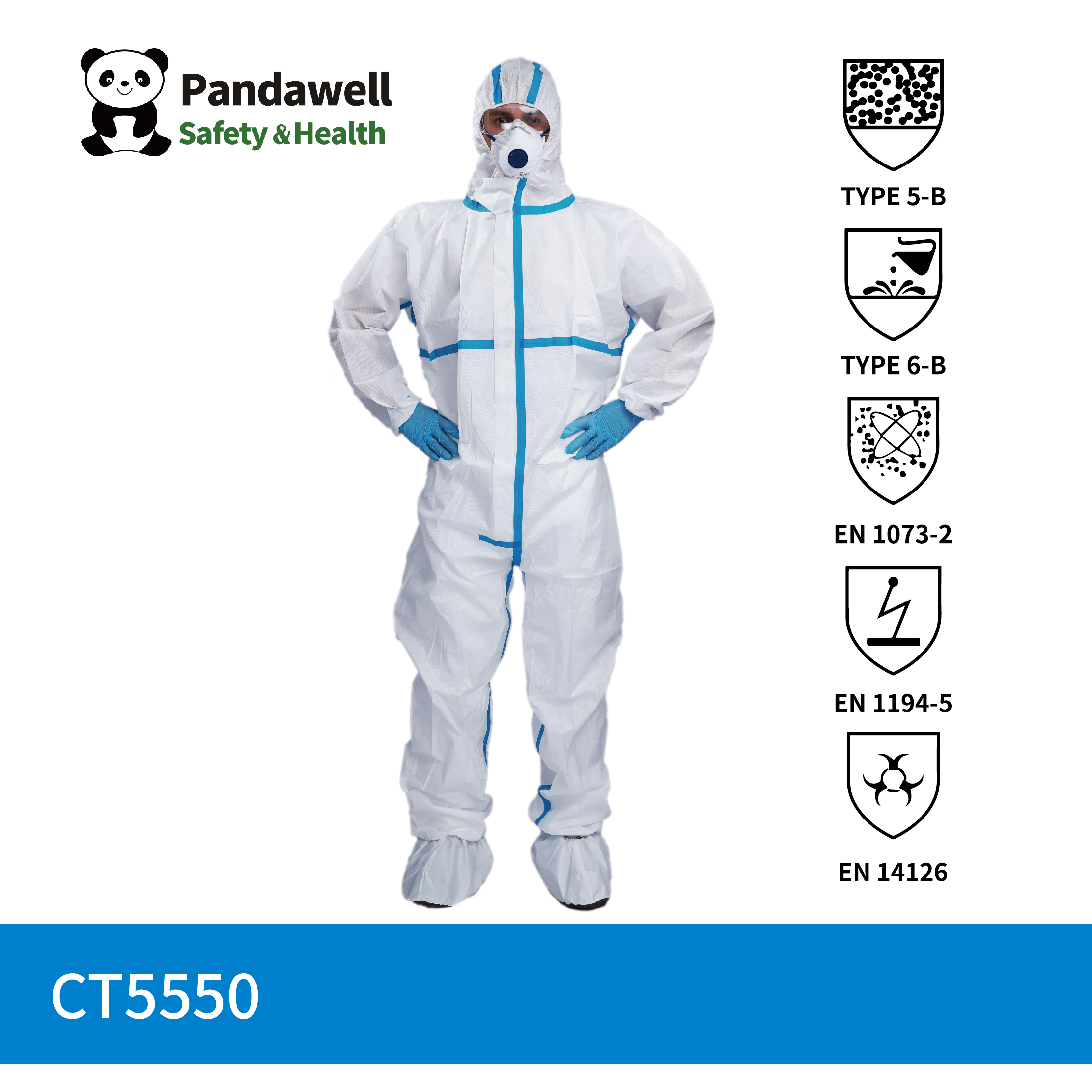 CATIII Type 4B/5B/6B Microporous Taped Coverall