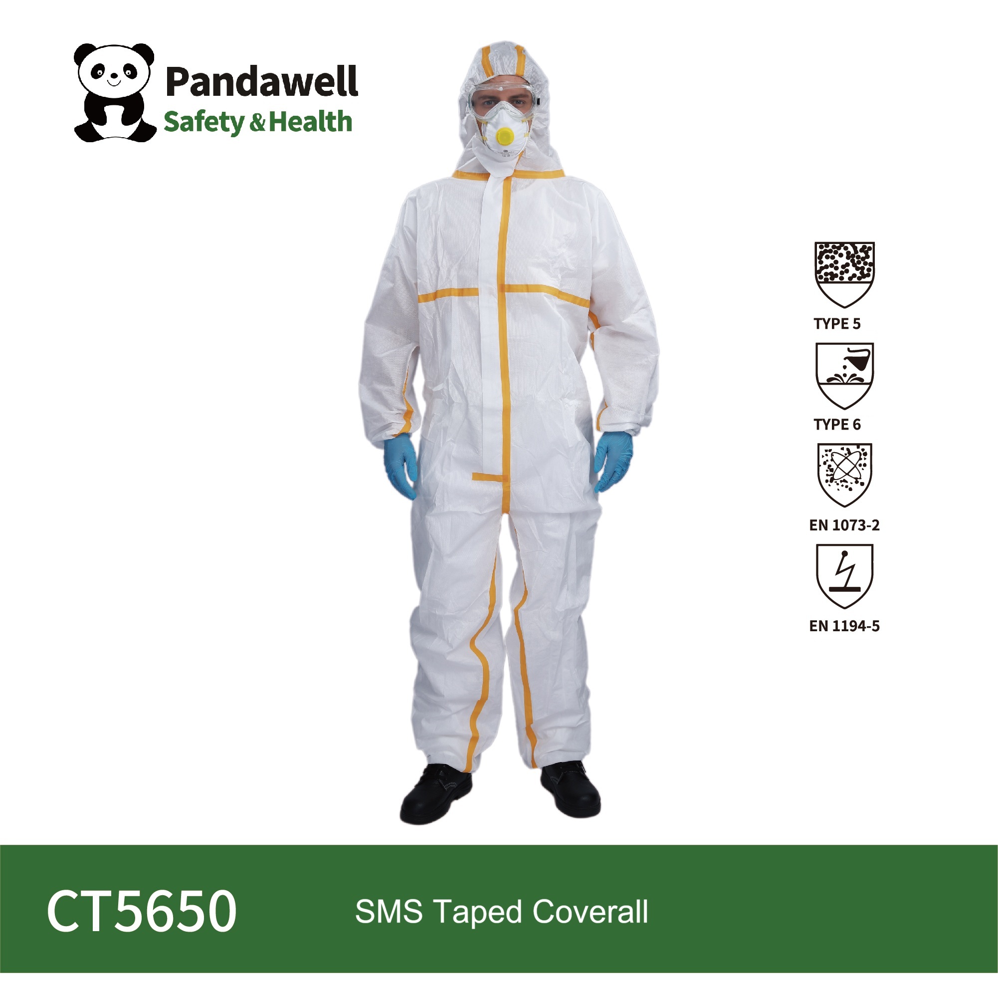 CATIII Type 5/6 SMS taped Coverall